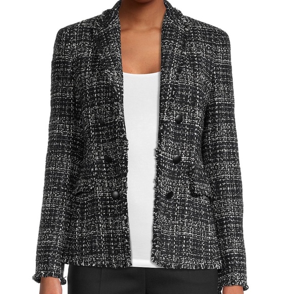 Akris Punto Tweed Mock Double-Breasted Blazer New With Tags